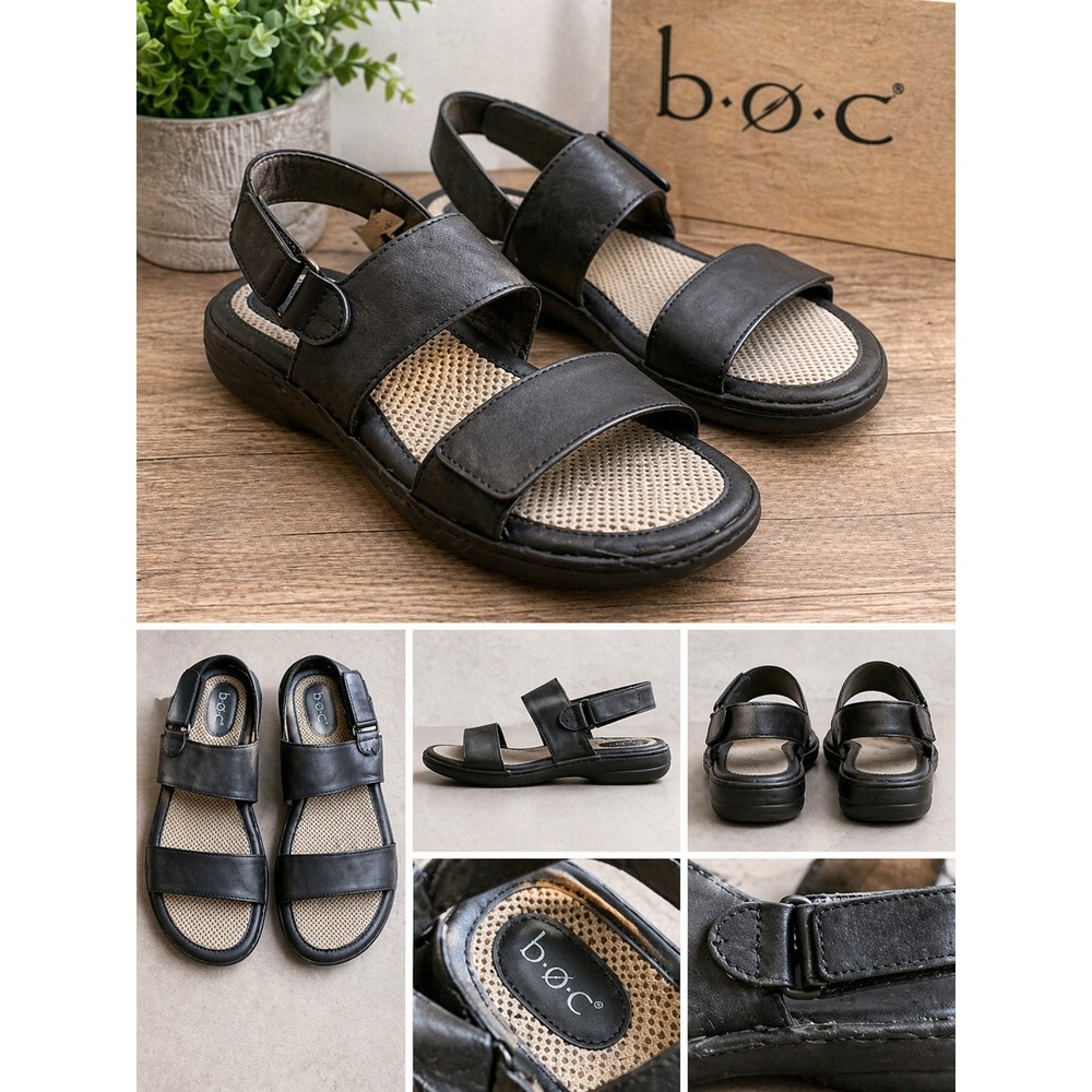 BOC‎ Born Concept Sandals Womens 11M Black Comfort Strap Casual Walking Shoes
